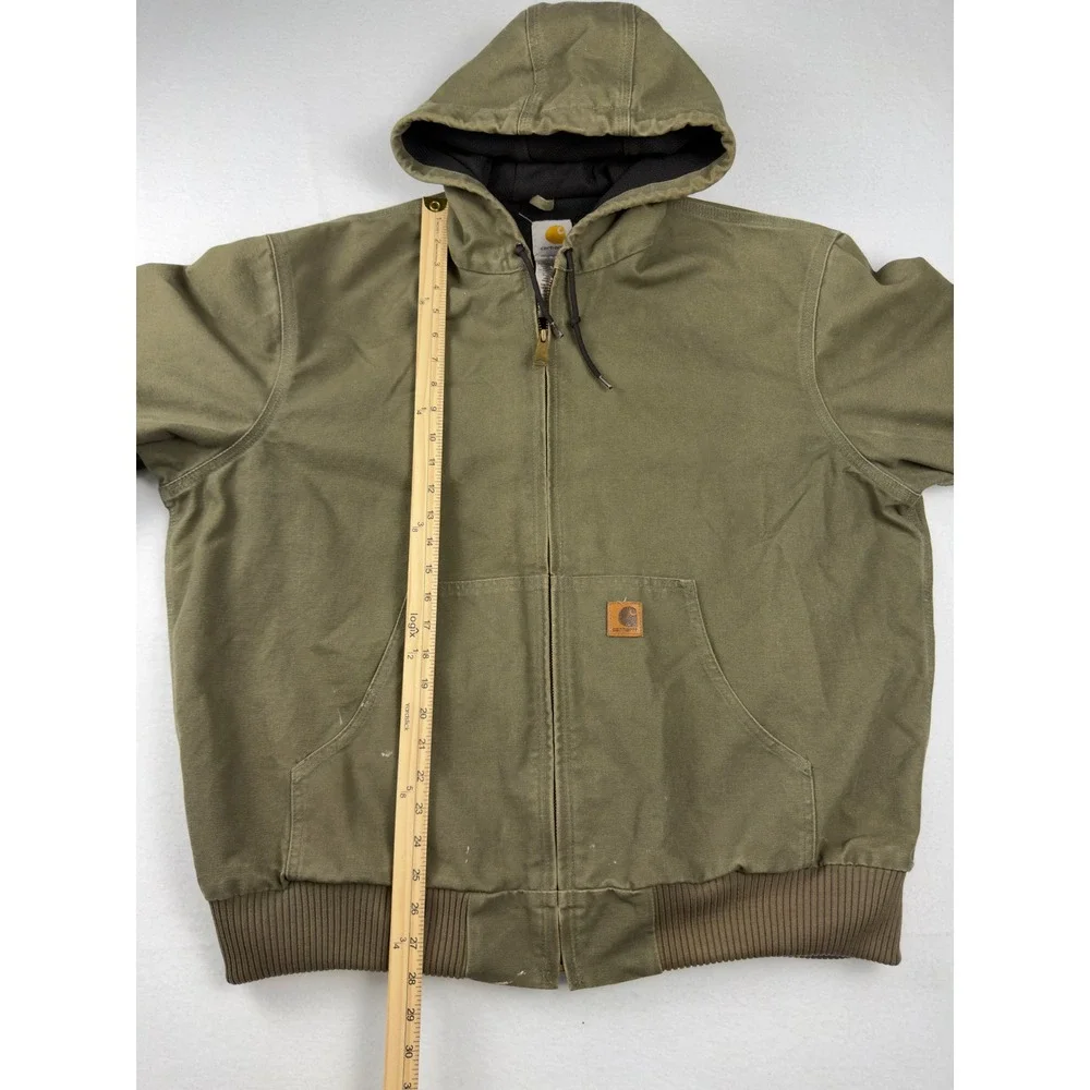Carhartt J168 LOV Olive Green Thermal Lined Duck Active Jacket Mens XL Regular
